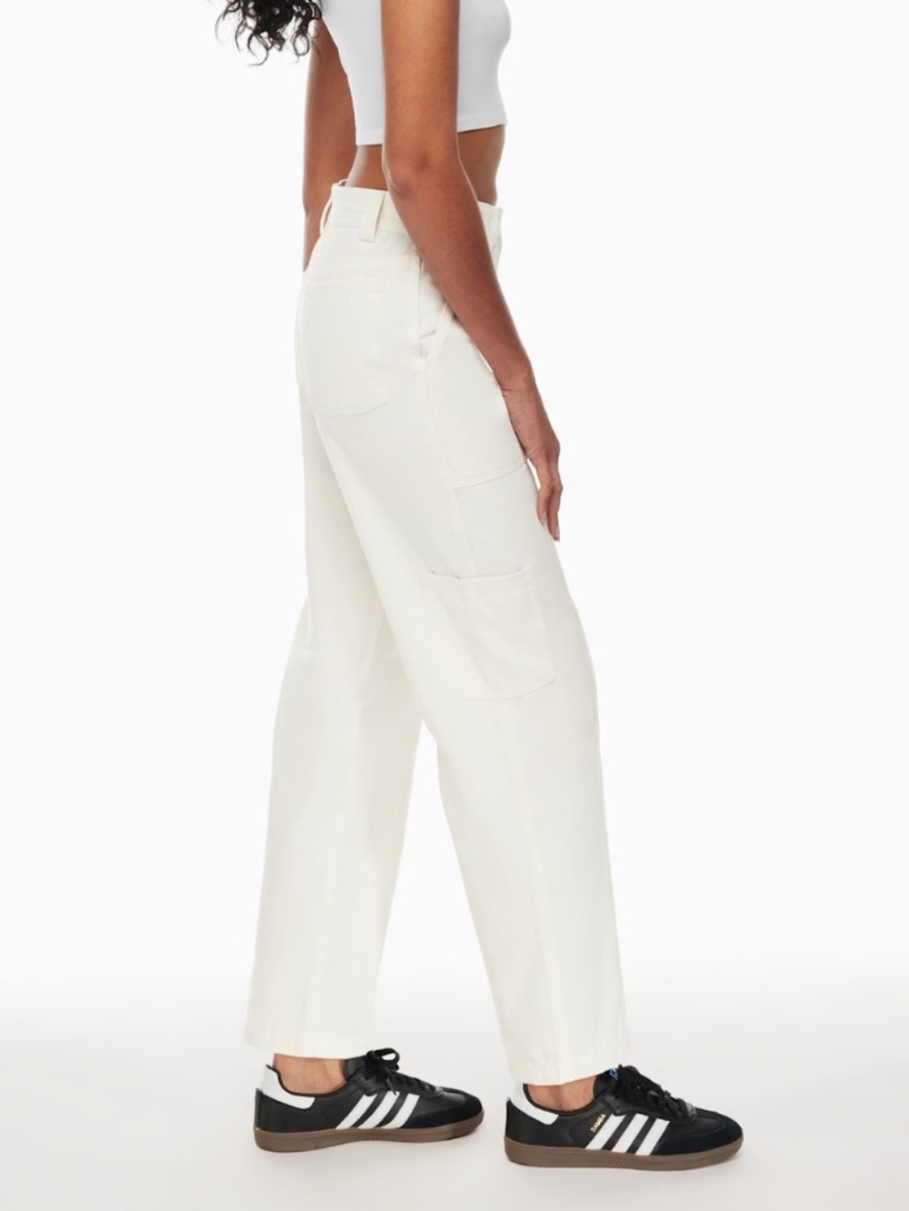 Aritzia Sunday Best white Oscar cargo carpenter straight leg pants 2